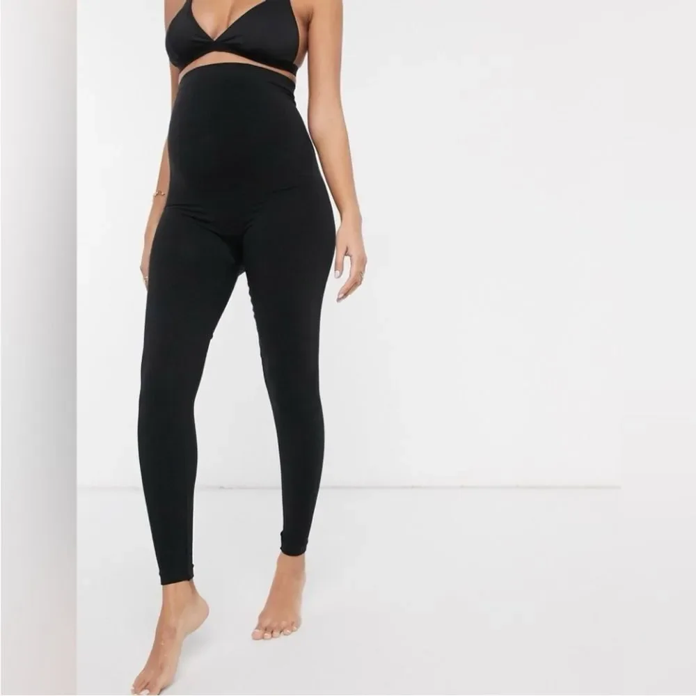 SPANX Women's Maternity Mama Look at Me Now Leggings Size M Black